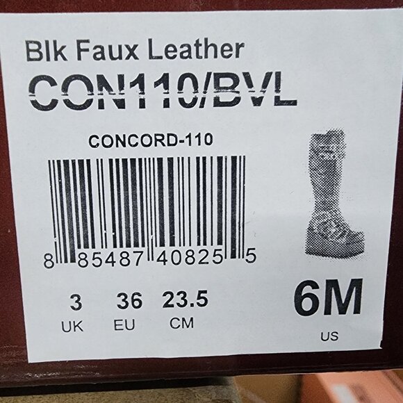 Demonia Concord RAre Platform Studded Black Rose Shaft Knee Boots Goth Punk - Picture 16 of 16